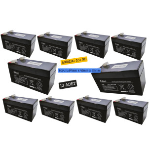 TTEC 12V 1.3Ah Akü  10 Adet